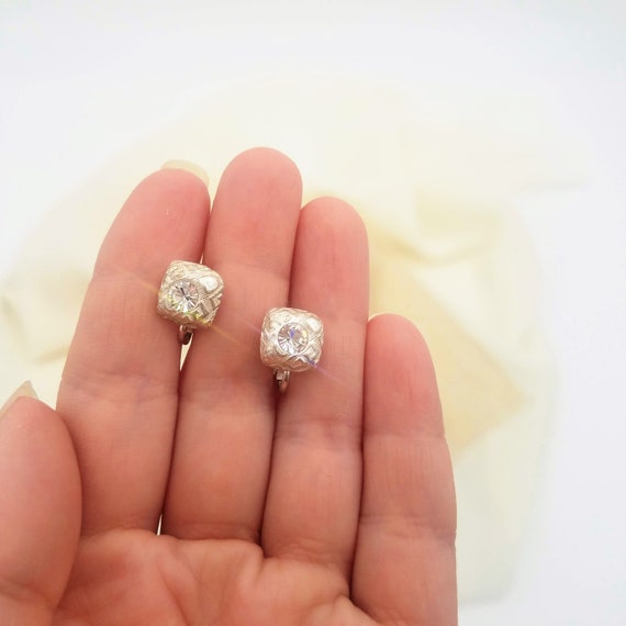 Silver Givenchy Logo Earrings, Tiny Aesthetic Cli… - image 7