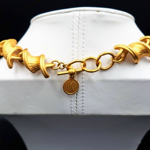 Anne Klein gold choker, Vintage link collar neckl… - image 5