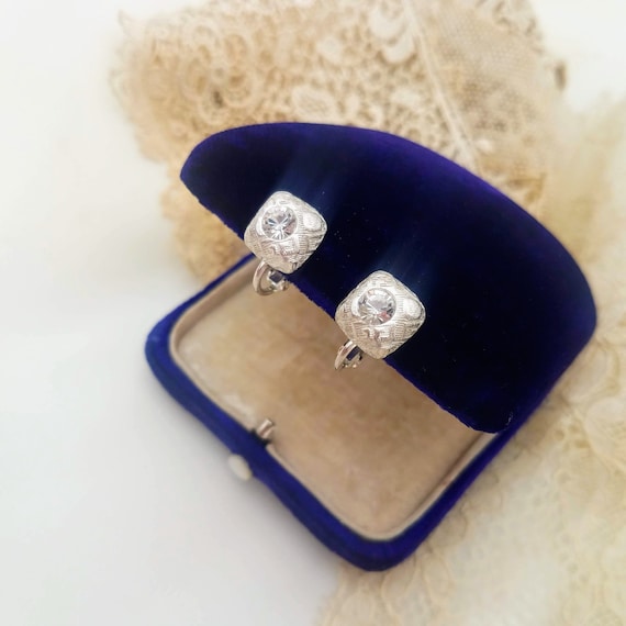 Silver Givenchy Logo Earrings, Tiny Aesthetic Cli… - image 1