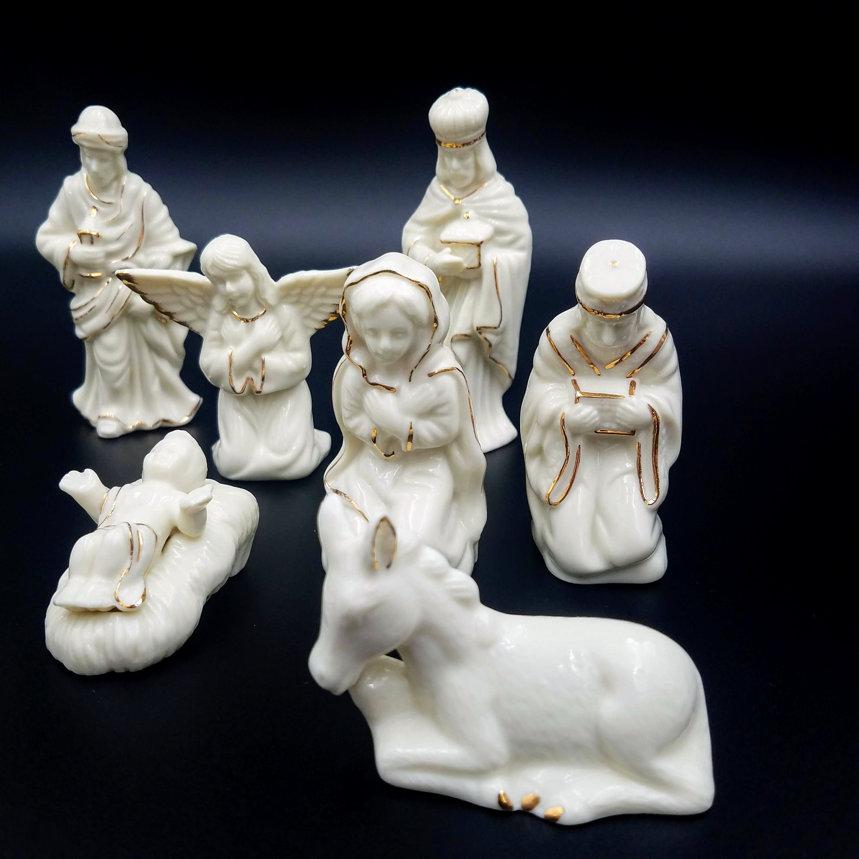 Nativity set 11 pieces Glazed ceramic nativity scene Etsy