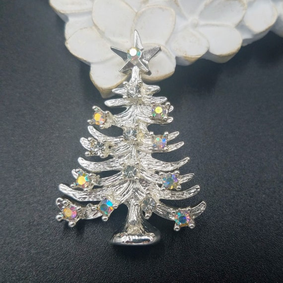 Broche Vintage Argentée En Forme D'arbre - Occasion Bon état, Origine France