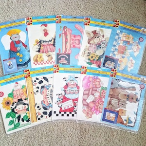 PLAID Iron On Transfer, Farmyard Friends, Vintage 1994, DIY project