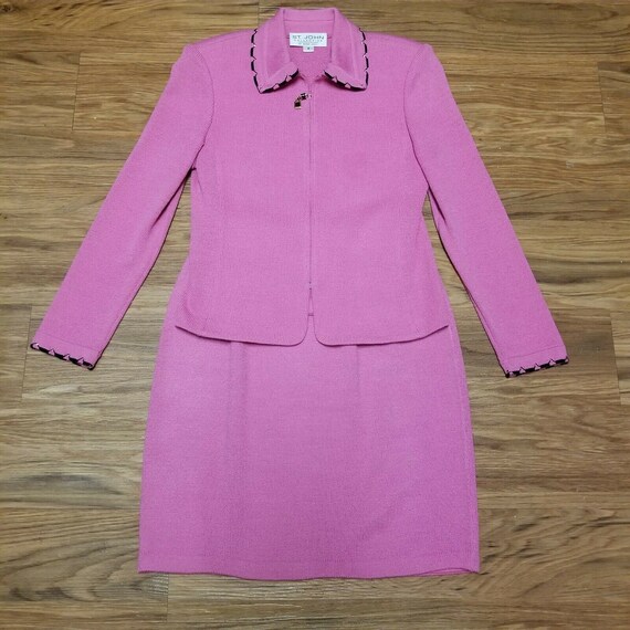 New St John Collection Pink Knit Suit 