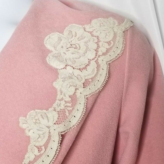 Vintage Vanity Fair Long Velour Robe Size 14 Rose… - image 3