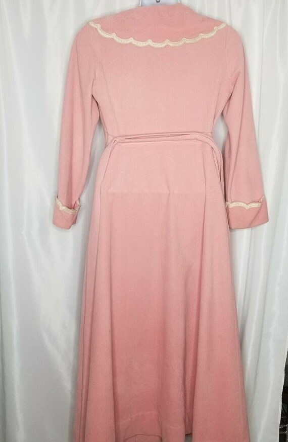 Vintage Vanity Fair Long Velour Robe Size 14 Rose… - image 9