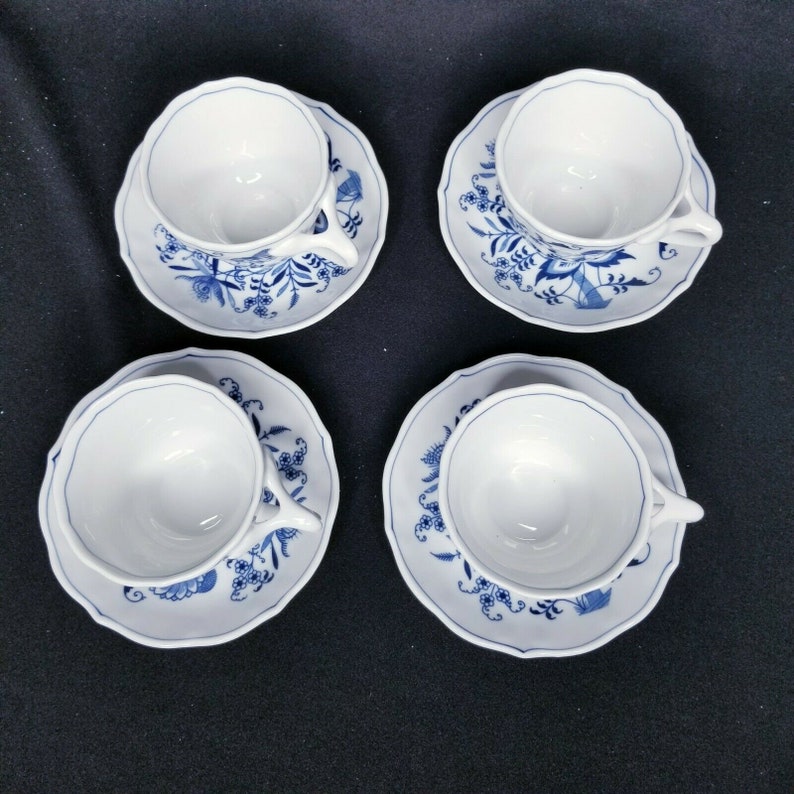 Vintage Blue Danube Cup and Saucer Set of 4 Mint Condition - Etsy