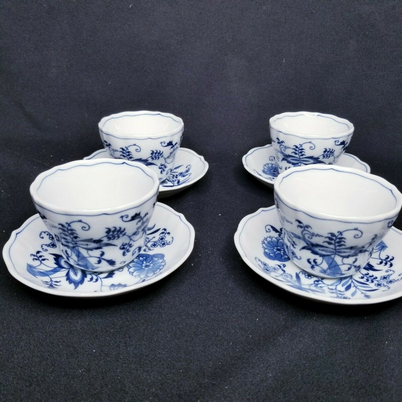 Vintage Blue Danube Cup and Saucer Set of 4 Mint Condition - Etsy