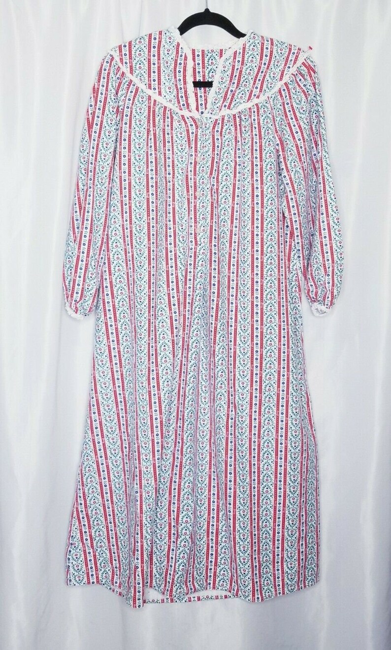 Lanz of Salzburg Womens Small Flannel Nightgown Red Hearts | Etsy