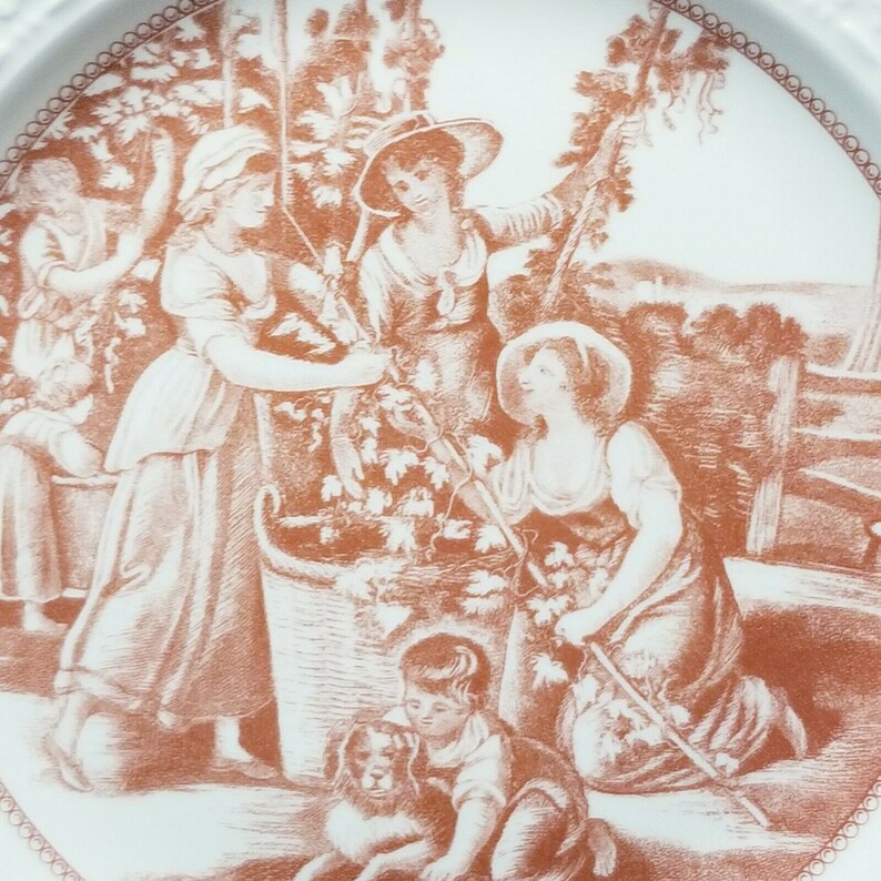 Set of 2 Mottahedeh FOUR SEASONS 8.5\u201d English England Plates