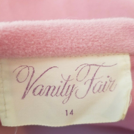 Vintage Vanity Fair Long Velour Robe Size 14 Rose… - image 6