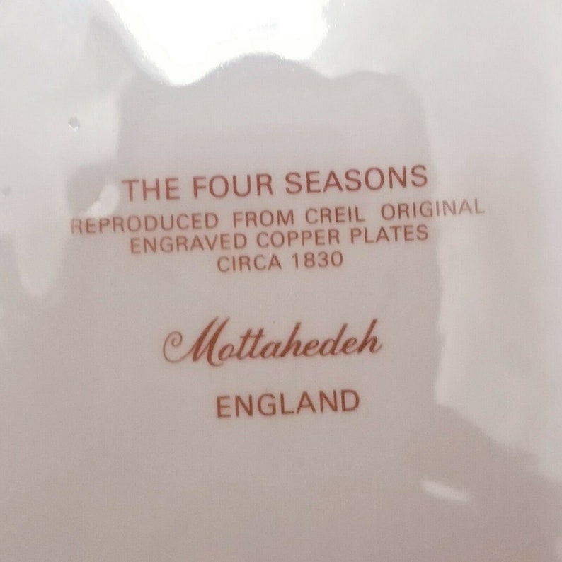 Set of 2 Mottahedeh FOUR SEASONS 8.5\u201d English England Plates