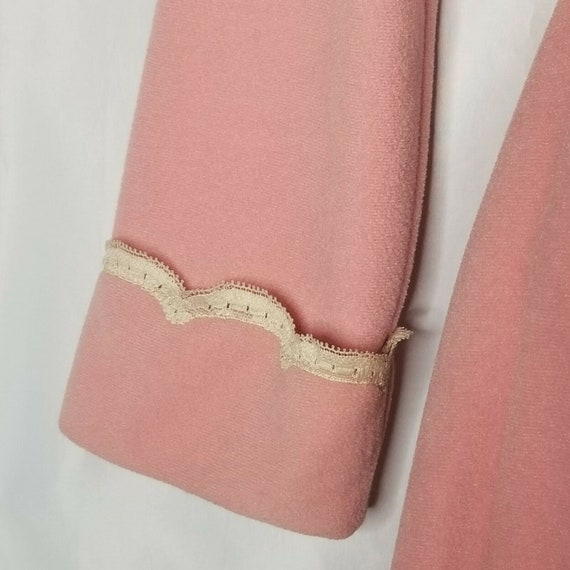 Vintage Vanity Fair Long Velour Robe Size 14 Rose… - image 8