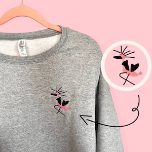 Sudadera bordada con arte infantil personalizado, unisex para adultos, cuello redondo bordado con dibujo personalizado para niños, regalo único para mamá, papá y familia.