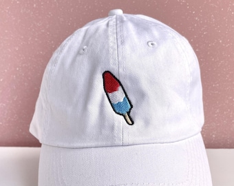 Chapeau Rocket Popsicle avec sangle arrière réglable, adulte unisexe, casquette de baseball souple pour l'été, chapeaux de papa du 4 juillet, joli cadeau de broderie
