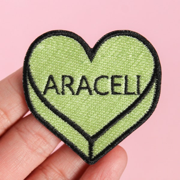 Personalized Name or Word Iron Patch, Candy Heart Sew On, Heart Patches for Hats, Patches for Backpacks, Sew On Patch, Embroidered Applique