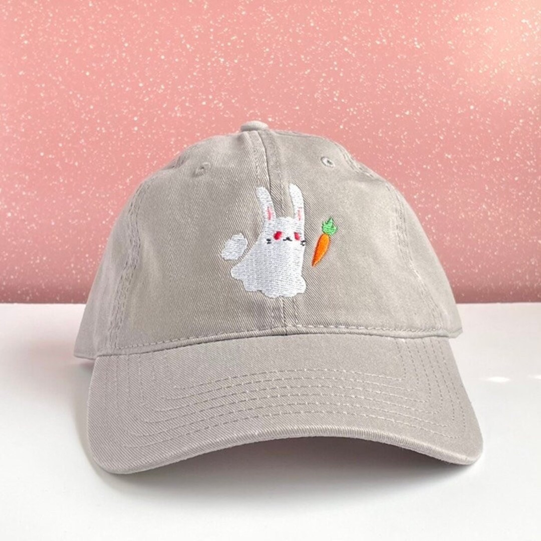 Bunny Ghost Embroidered Dad Hat With Adjustable Strap Back, Adult ...