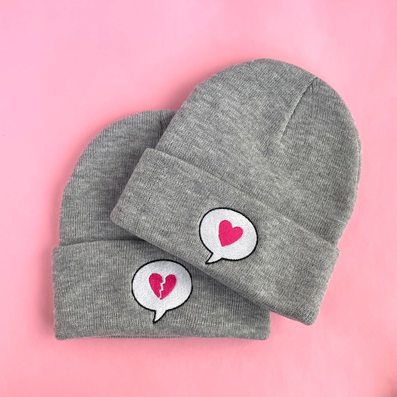 Heart Speech Bubble Embroidered Beanie, Unisex Adult, Cute  display picture 2