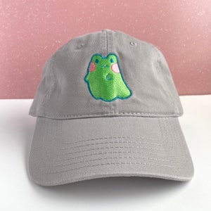 Frog Ghost Embroidered Dad Hat with Adjustable Strap Back, Adult Unisex, Toad Baseball Cap for Halloween, Spooky & Cute Embroidery Gifts