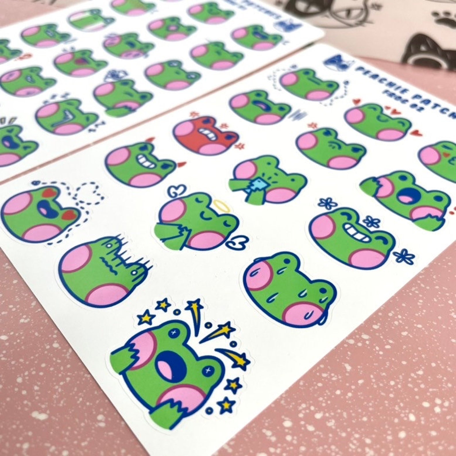 2 Pack Frog Planner Sticker Sheets Glossy Bujo Sticker Set - Etsy