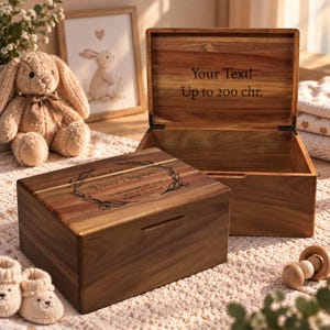 1st Birthday Time Capsule, Baby Keepsake Box, Engraved Memory Box, Unique Memory Box for Kids, Baby Shower Gift Idea Custom Memento Storage