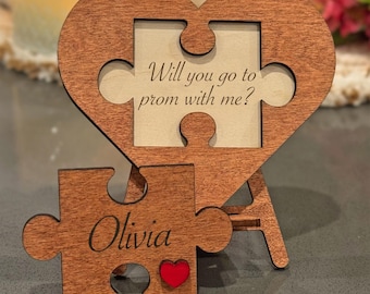 Personalized Prom Proposal, Will You be My Prom Date with Custom Name, Customized Ask to Prom Sign Engraved Hidden Message, Promposal Decor