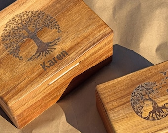 Tree of Life Unique Keepsake Box - Custom Engraved Memory Box, Personalized Gift for Him, Custom Gift for Husband, Acacia Wood Storage Box