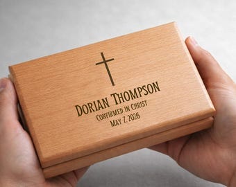 Personalized Confirmation Valet Box - Engraved Religious Jewelry Box - First Communion Gift