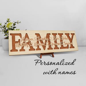 Custom Family Gift 5th Anniversary, Gifts for Family, Wooden Anniversary Mom and Dad Gift, Parents Gift, House Warming Gift Christmas