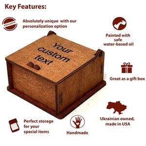 Wooden keepsake box small is a handmade product painted with water-based oil