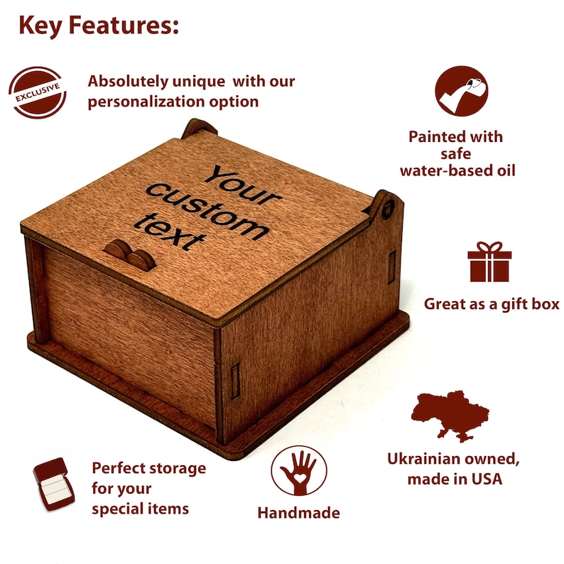 Wooden keepsake box small is a handmade product painted with water-based oil