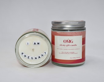 I'm pregnant | Hidden message candle announcement  | Custom Candle  | Custom Message |