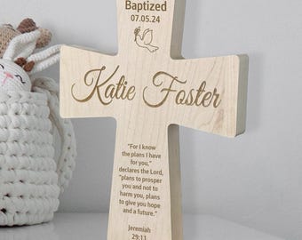 Personalized Cross Baptism Gift Baby - Religious Gift Custom Engraved, Baptismal Gifts for Boys Girls, Christening, Communion, Confirmation