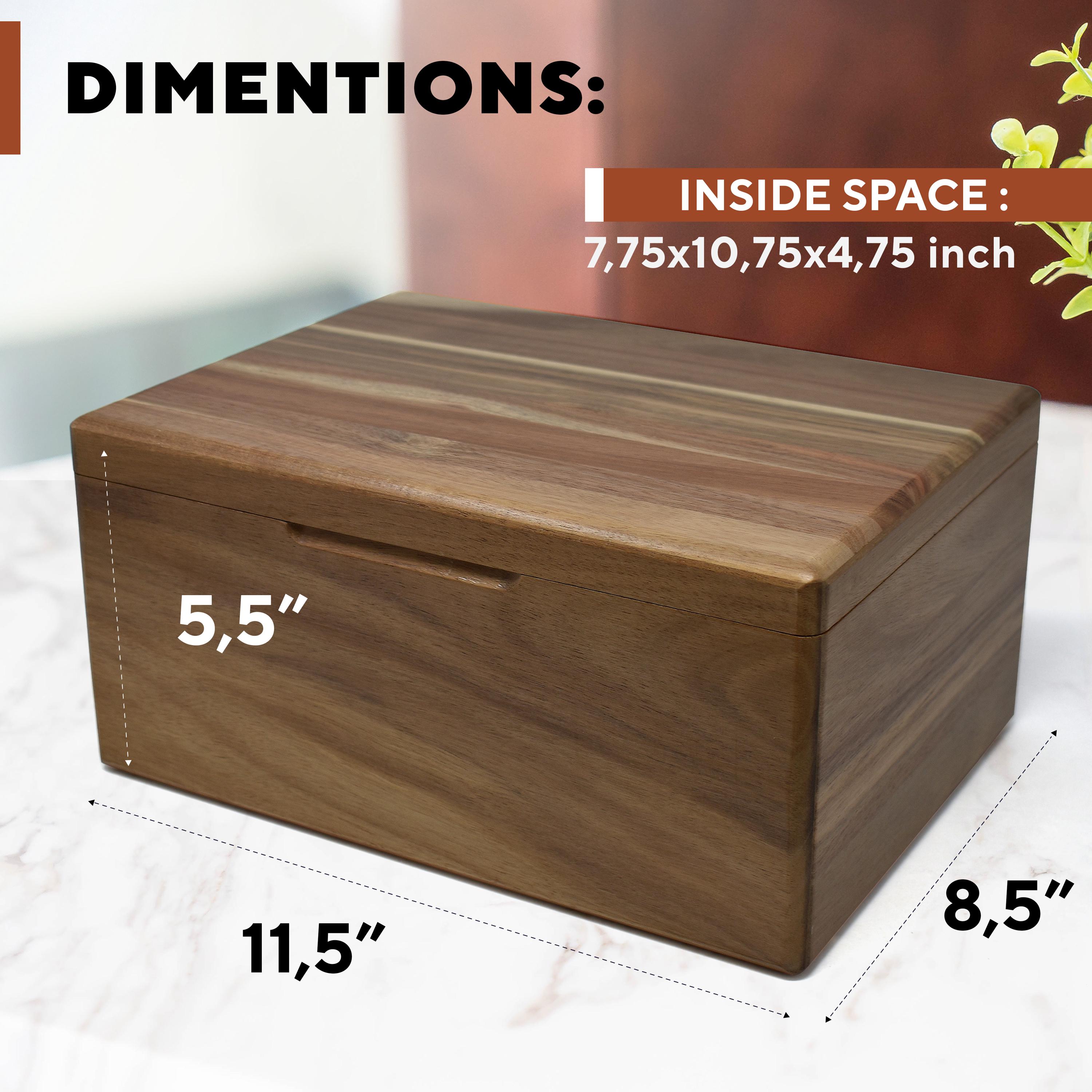 Engraved Name Keepsake Box, Acacia Wood Custom Storage Box With Hinged ...