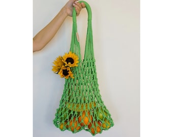 Eco gift for her Macrame Hand Made Farmers Market Bag | Beach Boho Crochet Tote Unique Gift