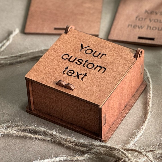 Personalized Wooden Gift Box, Mini Box Wood with Hinged Lid, Custom Wood Gift Box, Engraved Name Walnut Box for Wedding and Anniversary Gift