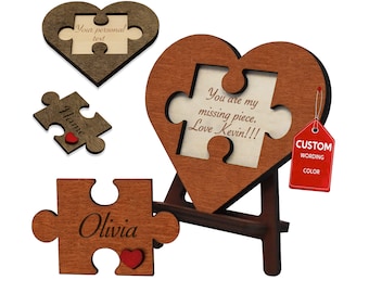 My Missing Piece Gift, Romantic Gifts for Her, Sentimental Custom Girlfriend Gift, Valentines Day Gift Puzzle Heart