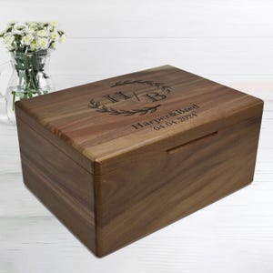 Wedding Keepsake Box Personalized, Wedding Memory Box Wooden, Gift for Couple