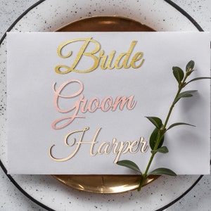 Custom Place Setting Names, Seating Name Tag, Wedding Table Decor, Laser Cut Names for Table Setting, Event Place Cards, Holiday Table Decor