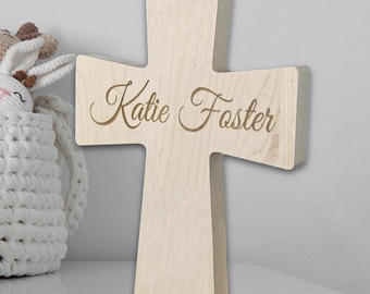 Personalized Cross, Wooden Cross for Wall, Religious Gift, Bible Verse Gifts for First Communion