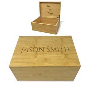 Keepsake Box with Lid Personalized - Memory Box Large, Custom Engraved Wooden Storage Box for Home, Handmade Decorative Chest 11x8x4,75 in