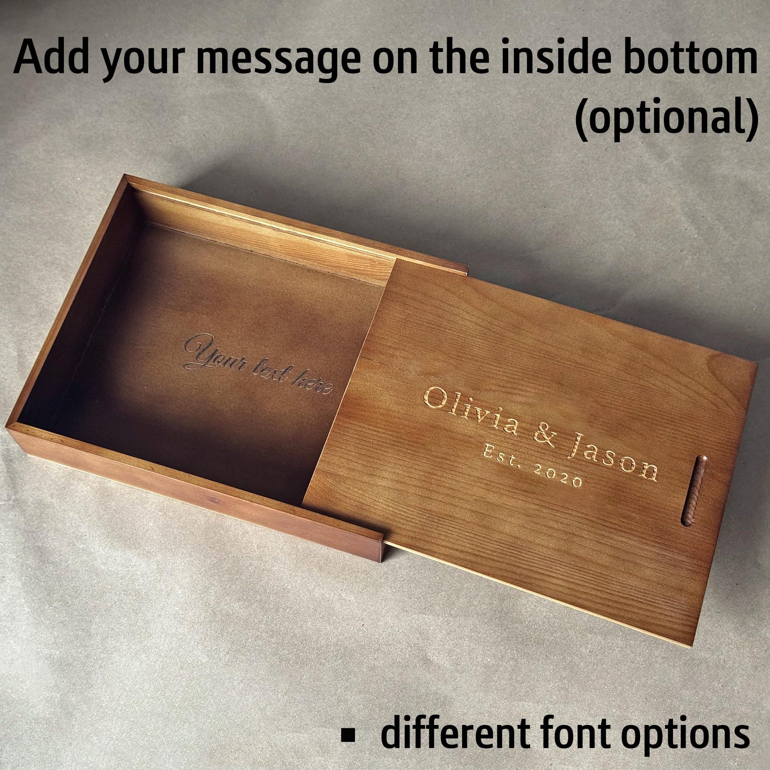 Photo Topped Memory Box Memory Box Slide Top - Personalized Wooden Keepsake Box W/ Sliding Lid ...