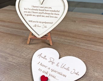 Will You be My Godparents Proposal - Personalized Keepsake Heart with Hidden Engraved Message, Godmother Proposal, Godfather Proposal