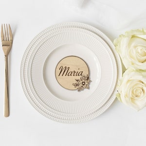 Custom Name Tags for Events, Engraved Wedding Place Cards for Table Setting Parties Bridal Shower Baby Shower, Wooden Place Cards for Guests