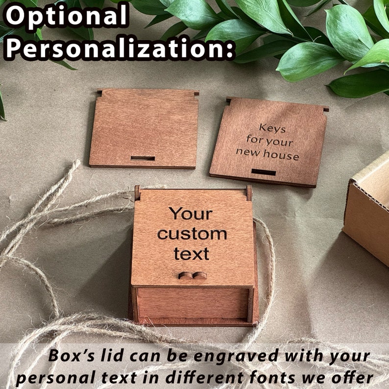 Wooden box gift can be engraved with your personal text with fonts we offer