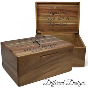 Custom Memorial Gift, Personalized Bereavement Gift of Mom, In Loving Memory of Dad, Condolence Gift Box Acacia Wood, Remembrance Gift Baby