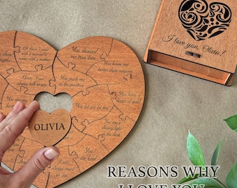 Personalized Gift for Her, Reasons I Love You, Gift for Girlfriend, Anniversary Gift, Unique Gift Idea for Wife, Valentine's Day Gift Love