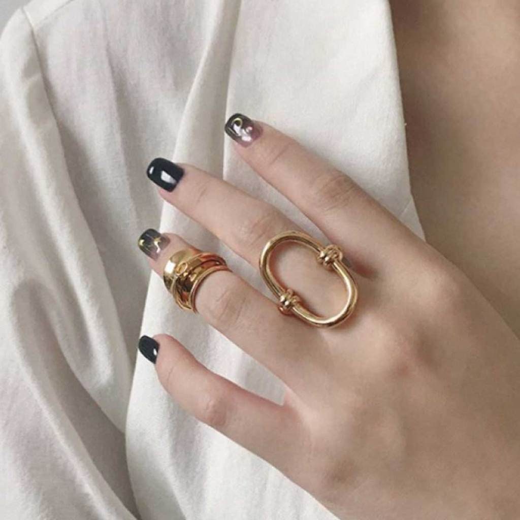 18K Gold Pinky Ring for Women, Midi Ring, Chunky Pinky Ring, Gold Ring