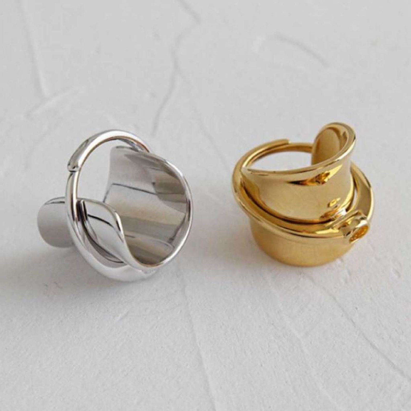 18K Gold Pinky Ring for Women, Midi Ring, Chunky Pinky Ring, Gold Ring