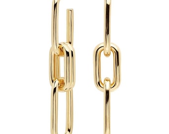 Chunky Chain Link 18K Gold Filled Earrings, Detachable Dangle Earrings, Long Link Chain Earrings, Gold Chain Earrings, Black Friday Sale