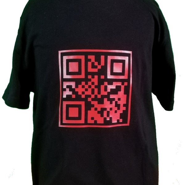 T-shirt enfant QRcode. Motif : ABRACADABRA. Taille 10 ans.